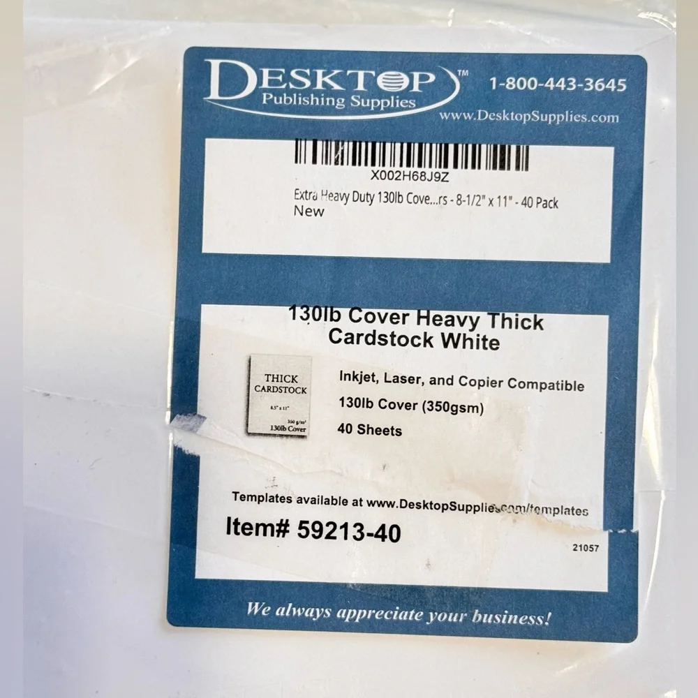 EXTRA THICK & HEAVY White Silk Matte Card-Stock Paper 8.5”x11” 130 lbs 34 Sheets